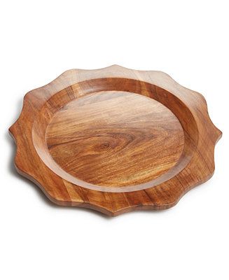 Martha Stewart Collection Harvest Wood Charger, Created for Macy's & Reviews - Dinnerware - Dinin... | Macys (US)