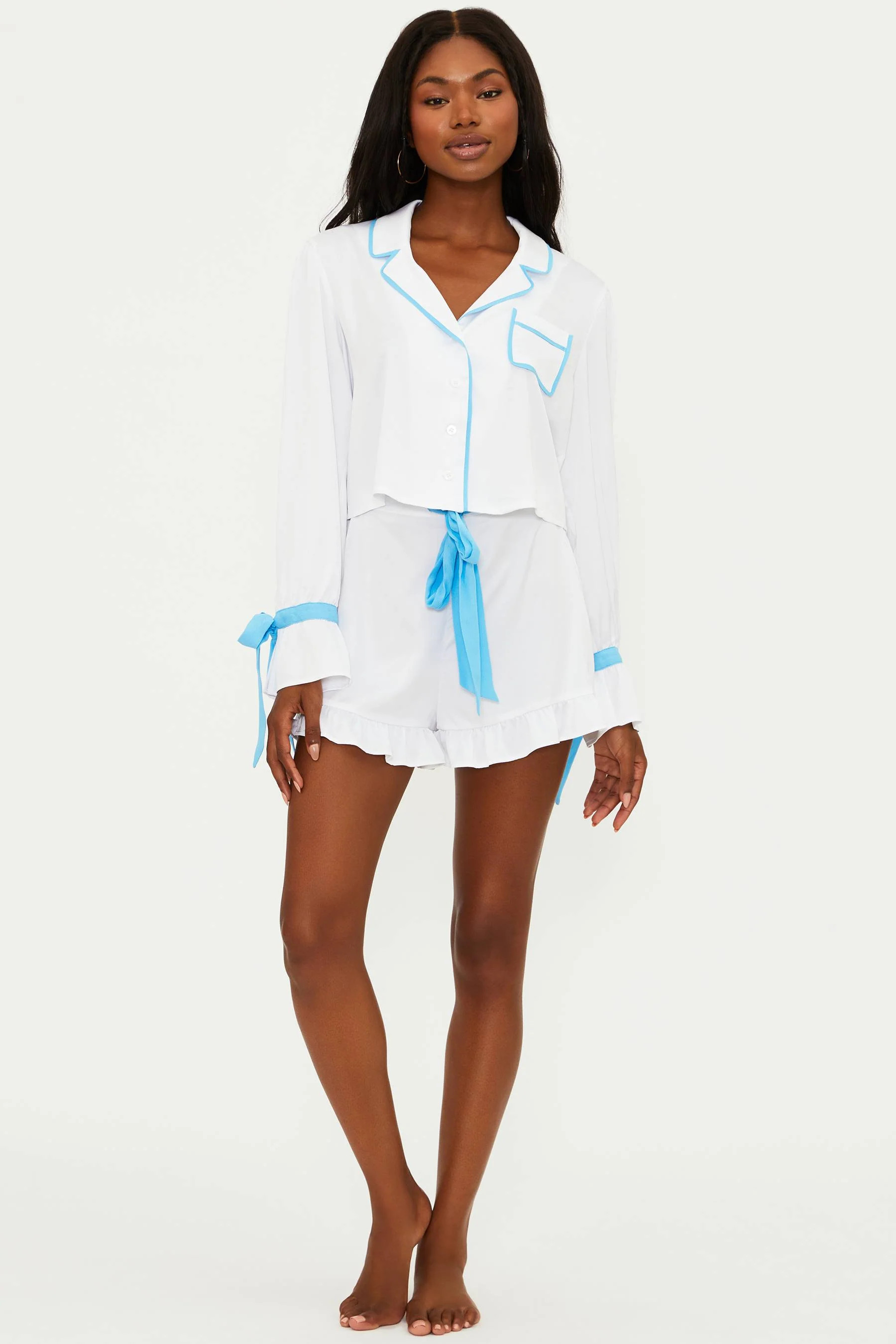 Aurora & Luna Pj Set White | Bridal Pajamas | Beach Riot | Beach Riot