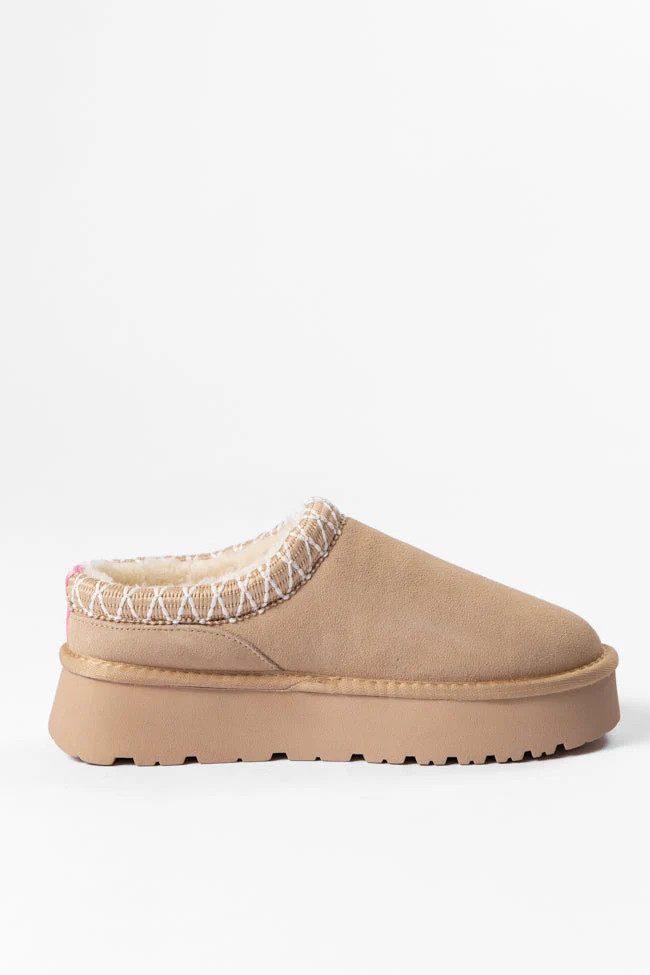 Sydney Light Beige Platform Slipper FINAL SALE | Pink Lily
