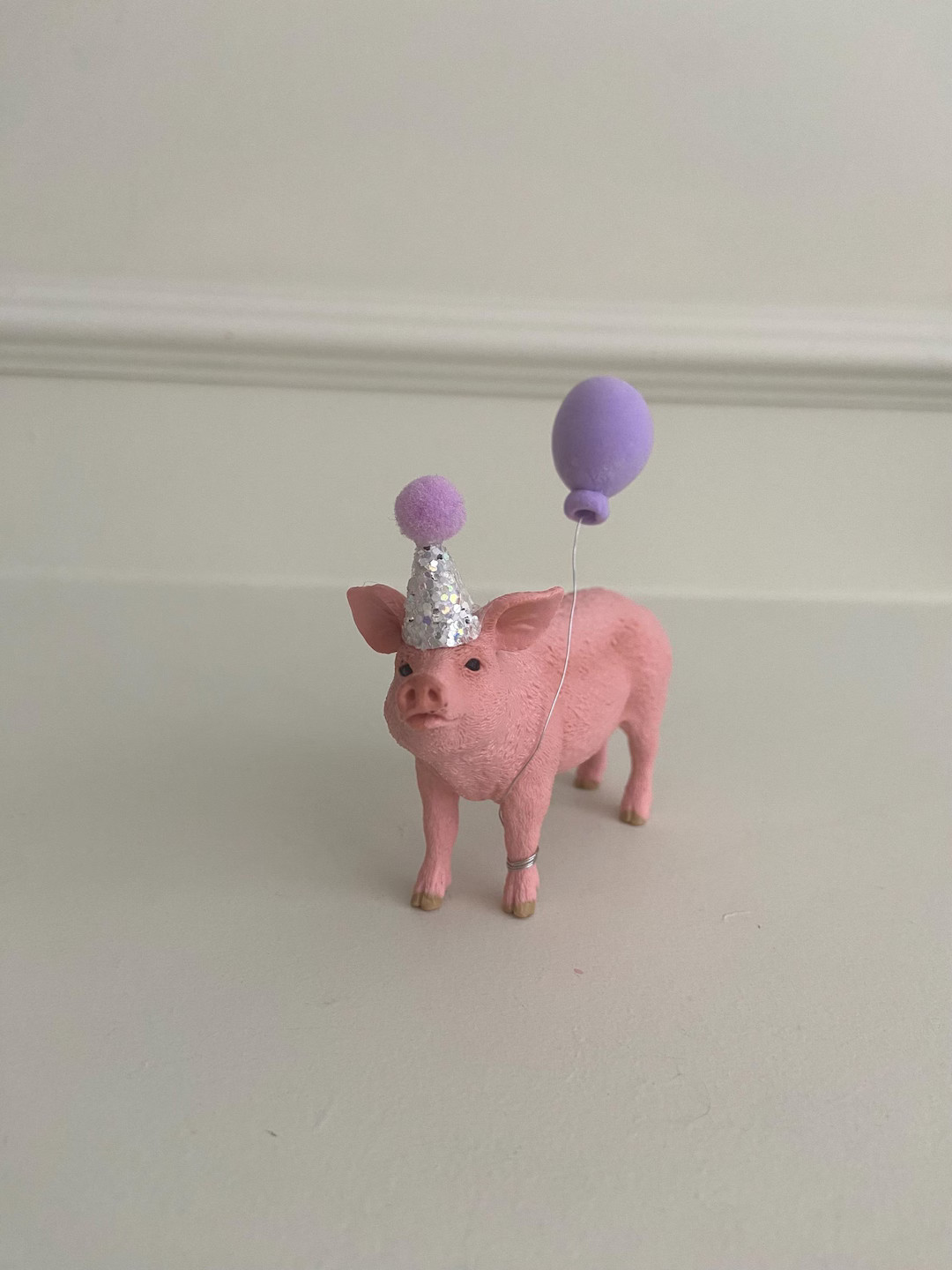 Pig Cake Topper – Party Animal Figurine – Custom Hat & Balloon – Farm Animal Birthday Decor... | Etsy (US)
