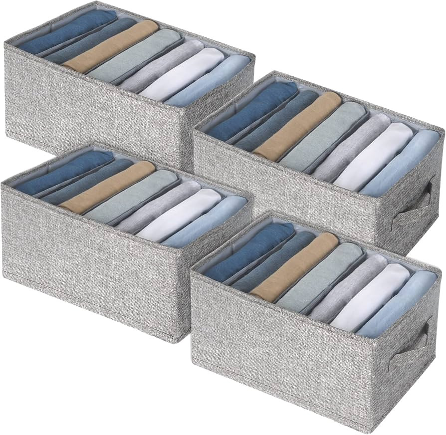 Fixwal 4pcs Wardrobe Clothes Organizer with Support Board Closet Organizers and Storage 7 Grids D... | Amazon (US)
