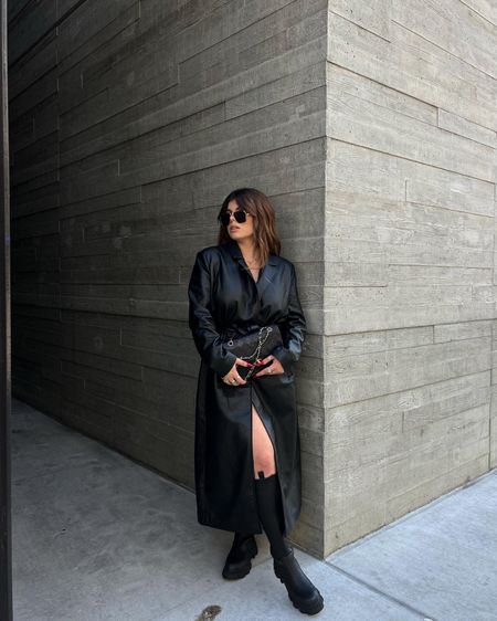 leather trench is a necessity for the season🖤 #leathertrenchcoat #fallfashion #leather (pictured trench is Zara, i linked some other favs)

#LTKstyletip