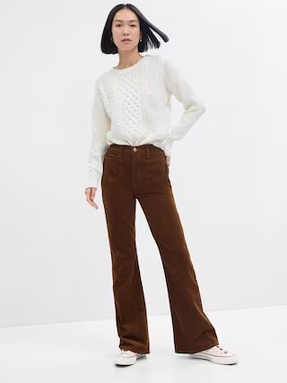 High Rise '70s Flare Corduroy Pants with Washwell | Gap Factory