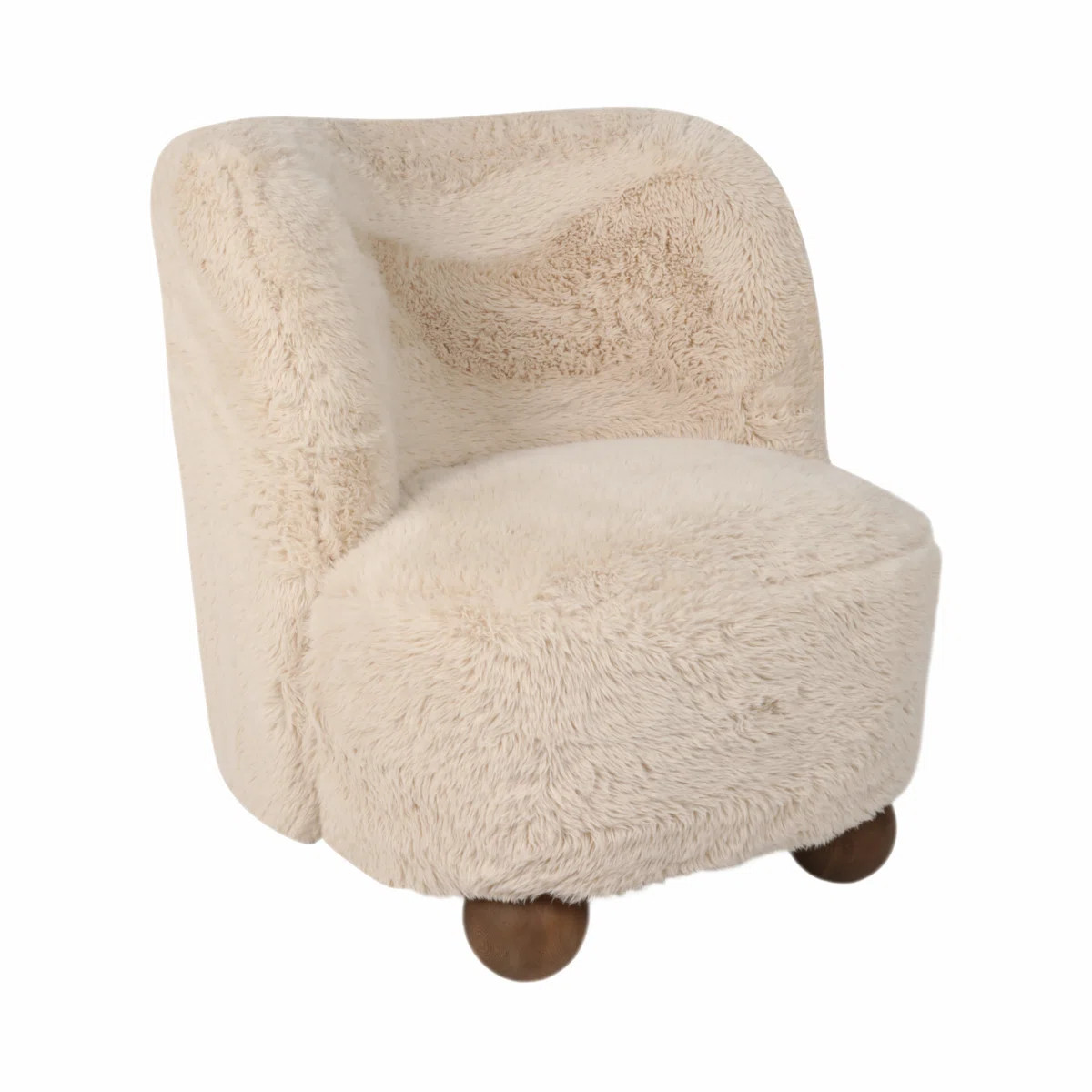 Modern Wood Fabric Casual Home Chair with Rounded Backrest and Textured Upholstery Featuring Plus... | Wayfair North America