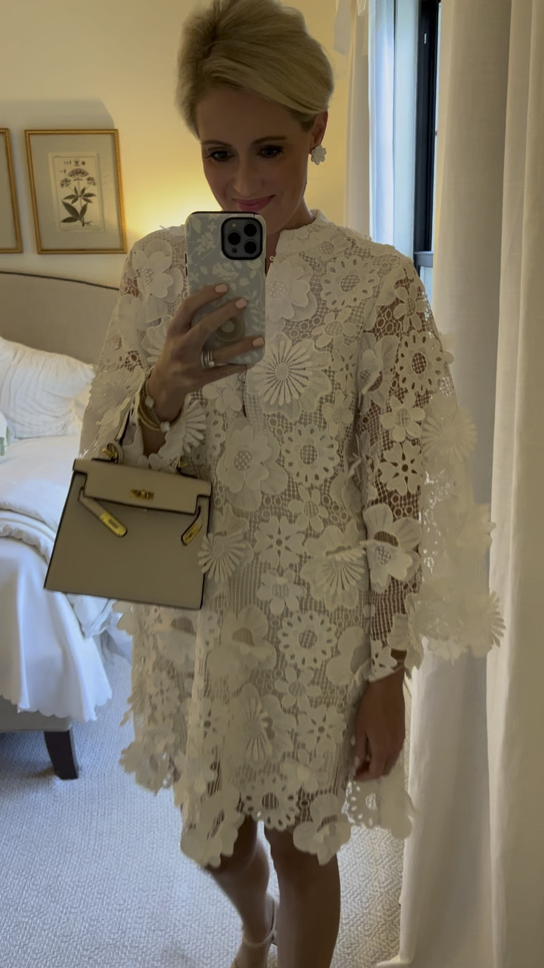 I’m 5’9 135 lbs wearing a size medium in this white floral appliqué dress! It comes in multiple colors and is SO beautiful in personal! Black would be perfect for the holidays! 

#LTKVideo #LTKwedding