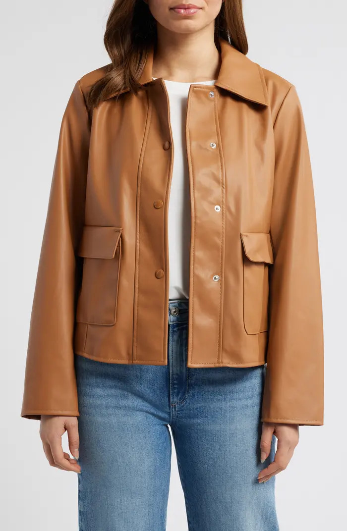 Faux Leather Swing Jacket, Nordstrom Faux Leather Jacket, Pumpkin Patch Outfit, Casual Fall Outfits  | Nordstrom