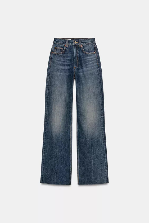 TRF WIDE-LEG HIGH-WAIST FULL LENGTH JEANS | Zara US