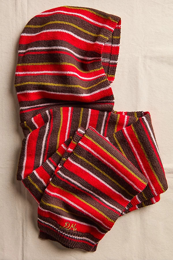 Damson Madder Stripe Hood Scarf | Free People (Global - UK&FR Excluded)