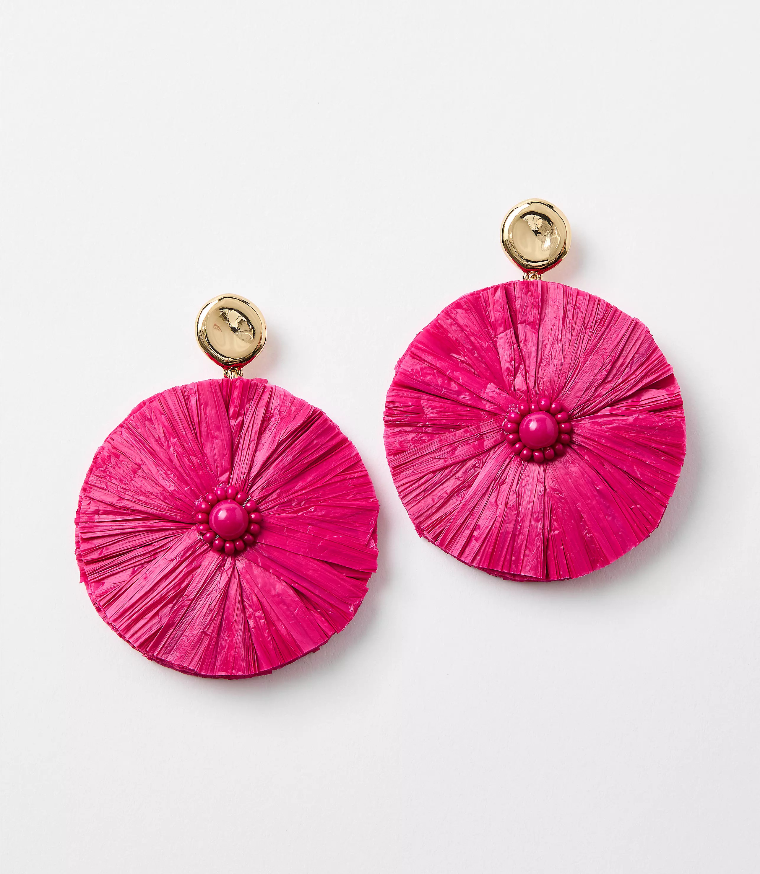 Raffia Circle Drop Earrings | LOFT