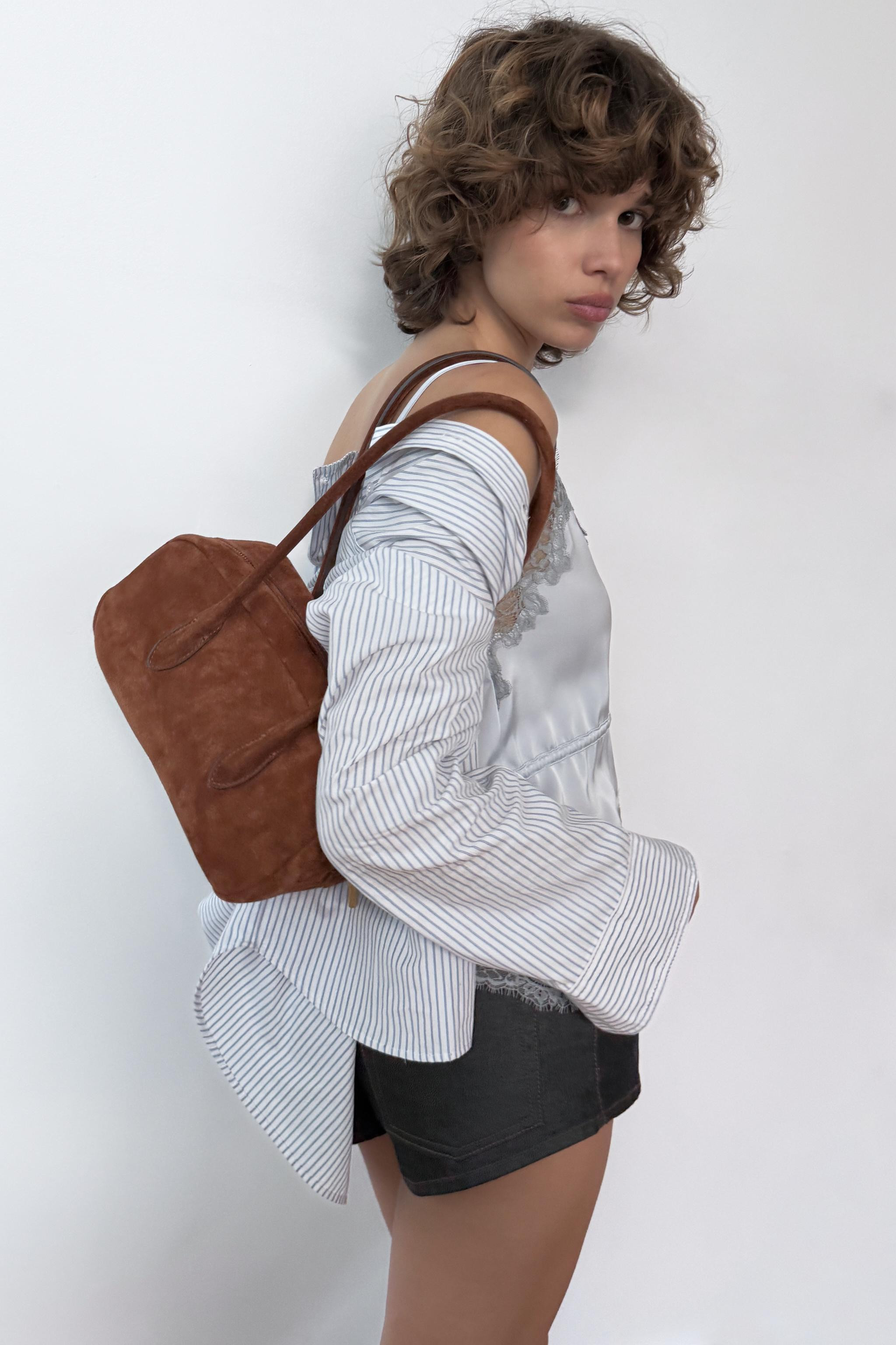 SAC PORT\u00c9 \u00c9PAULE EN CUIR | Zara FR