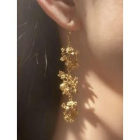 Handcrafted Floral Gold Earrings | 925 Silver Hook Or Clip Vintage Flower Dangle Earring| Fantasy Jewelry Gift｜Christmas Gift | Etsy (US)