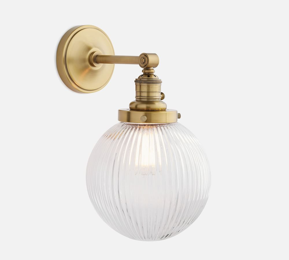 Glass Globe Hood & Brass Sconce | Pottery Barn (US)