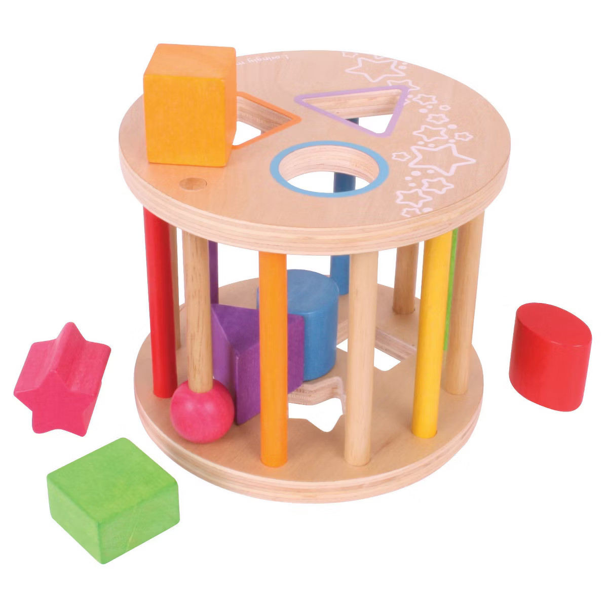 Bigjigs Toys First Rolling Shape Sorter Wooden Developmental Toy (7pc) | Target