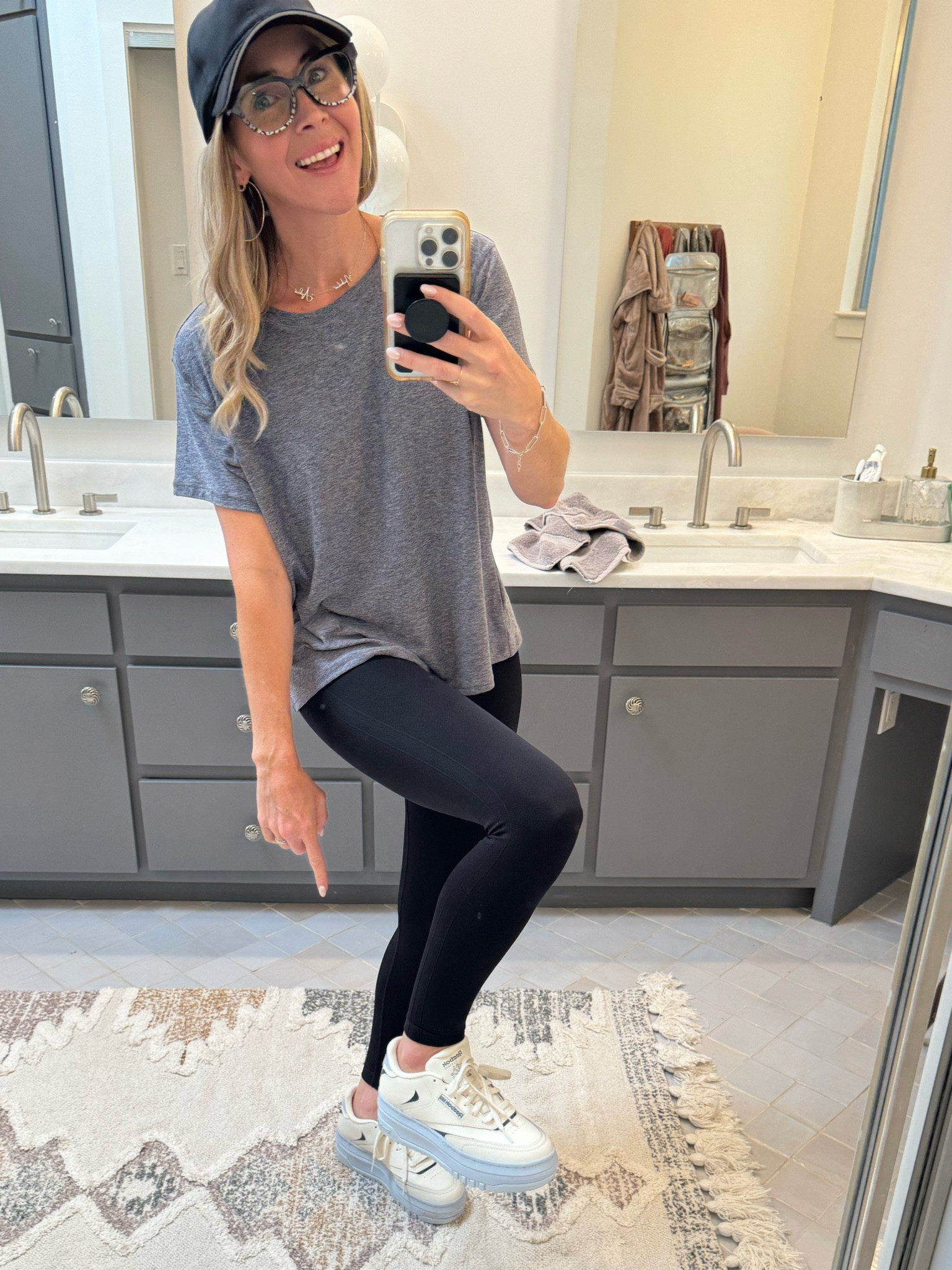 My "I worked out but really didn’t" outfit! 😆 I’m in love with this under $7 tee from Walmart!

#LTKStyleTip #LTKFindsUnder50 #LTKOver40