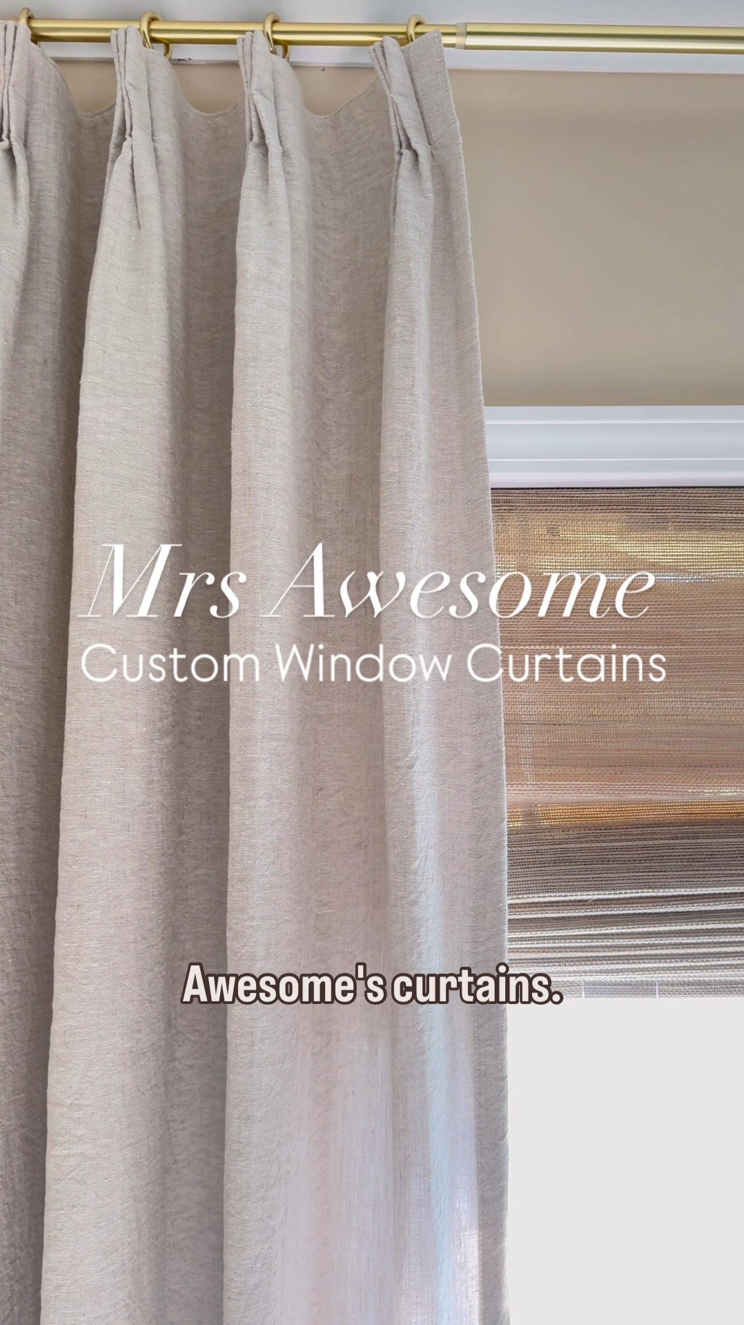 Elevate your home decor with Mrs. Awesome’s curtains! Quality meets style in every stitch. Ready to let the sunshine in? ☀️ 

Fabric: Iris 100% Belgian Flax
Color: Flaxen (I-2f)
Heading: Triple Pleat
Lining: 140gm White Silk Liner

.
.
.
.
.
.
.
#CurtainGoals #HomeDecor
#MrsAweSomeCurtains #HomeStyle #InteriorDesign #WindowTreatments #CozyHome #CurtainLove #DecorInspo #HomeSweetHome #StylishSpaces #QualityCraftsmanshi

#LTKVideo #LTKStyleTip #LTKHome