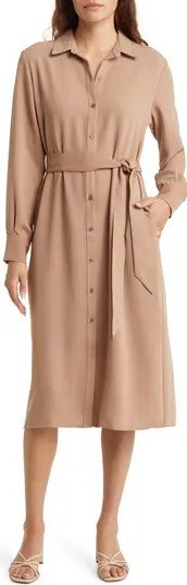 Long Sleeve Belted Shirtdress | Nordstrom