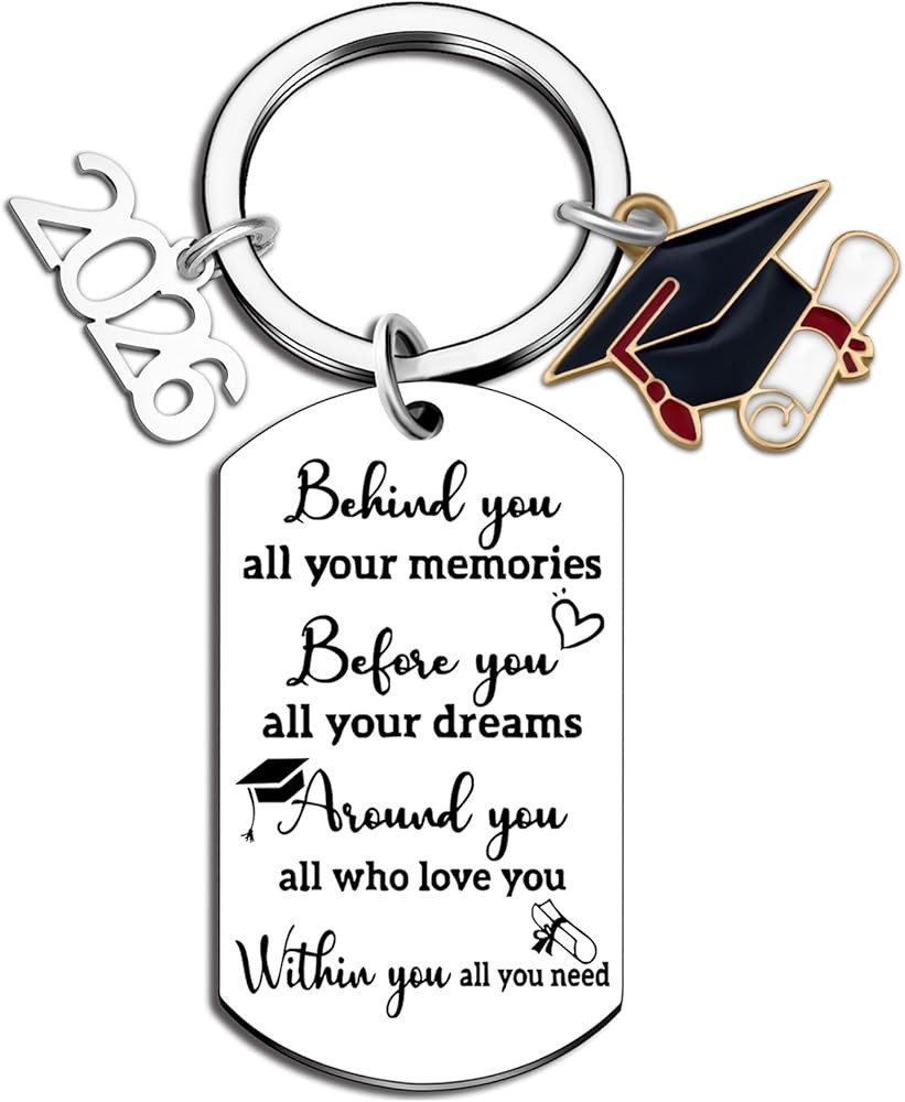 Aisity 2026 Graduation Gifts for Her Him Class Of 2026 Graduation Keychain for University College... | Amazon (US)