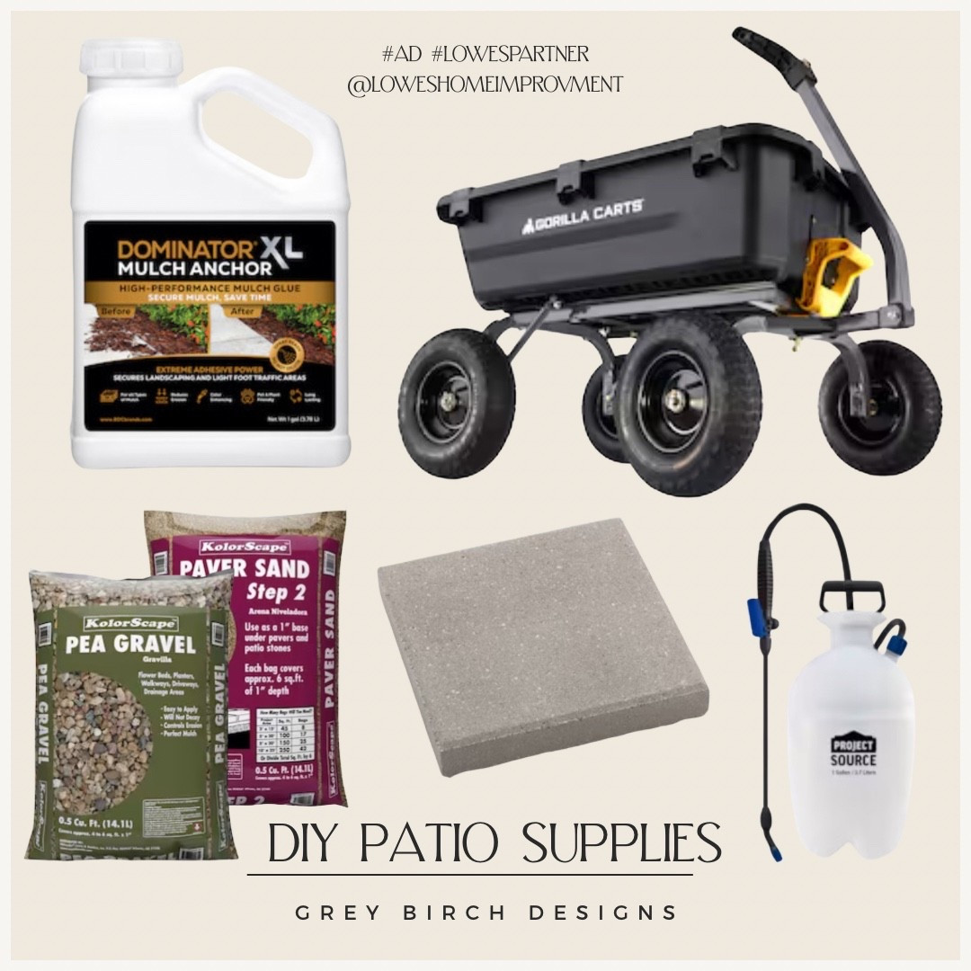 Supplies for budget friendly DIY grilling patio
#ad #lowespartner @loweshomeimprovment