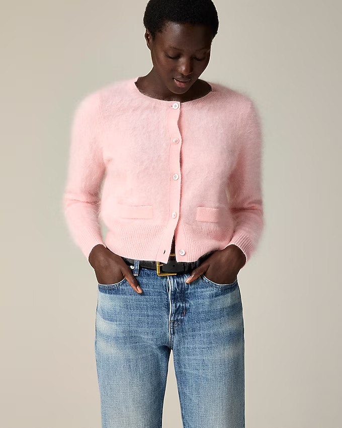 Brushed cashmere fitted cardigan sweater | J. Crew US