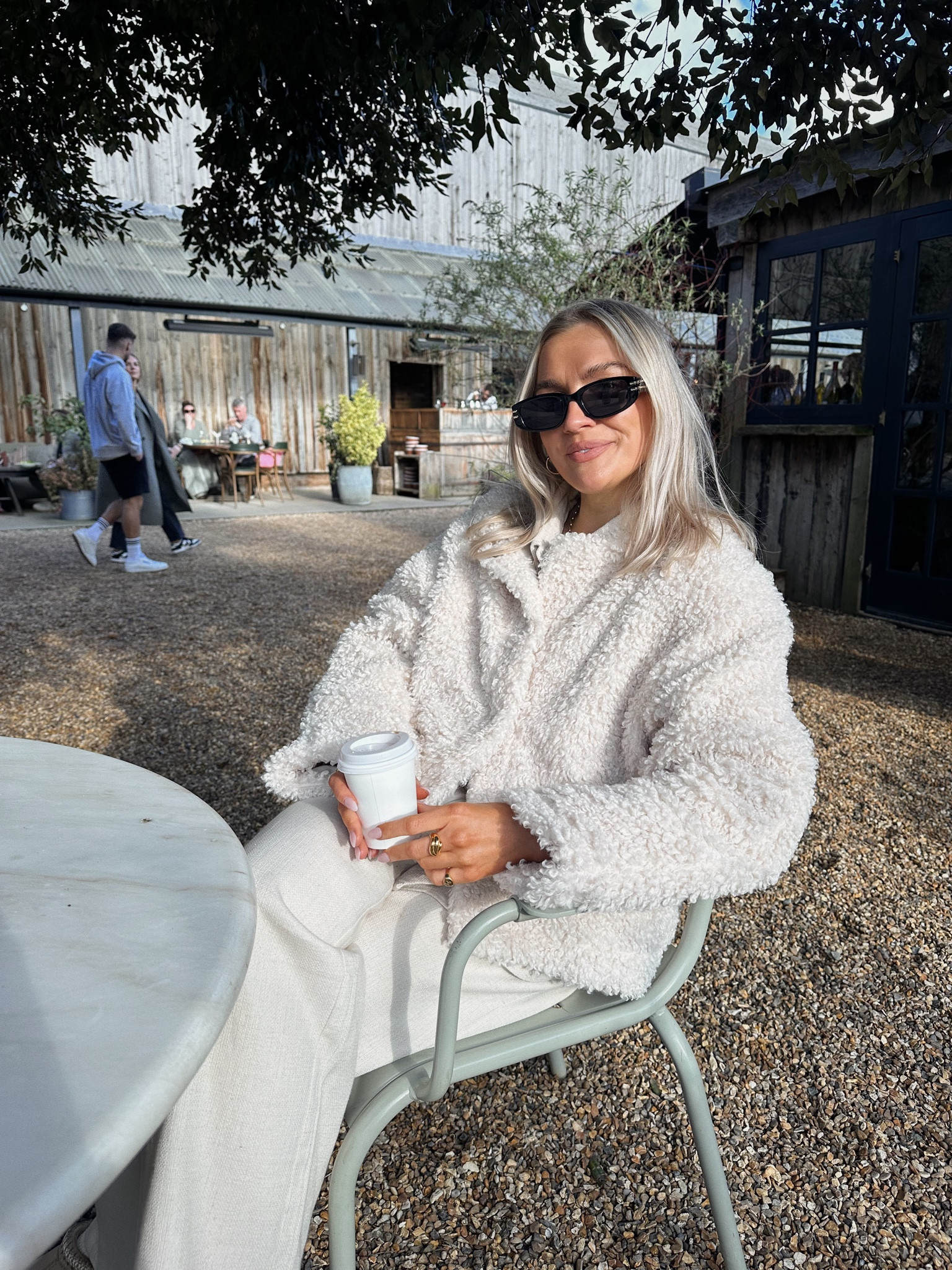 Casual look, Teddy jacket, borg coat, cream outfit, outfit inspiration, spring season, fur coat, tonal look, what to wear, weekend outfit, cosy outfit, cream trousers 

#LTKSeasonal #LTKfindsunder100 #LTKstyletip