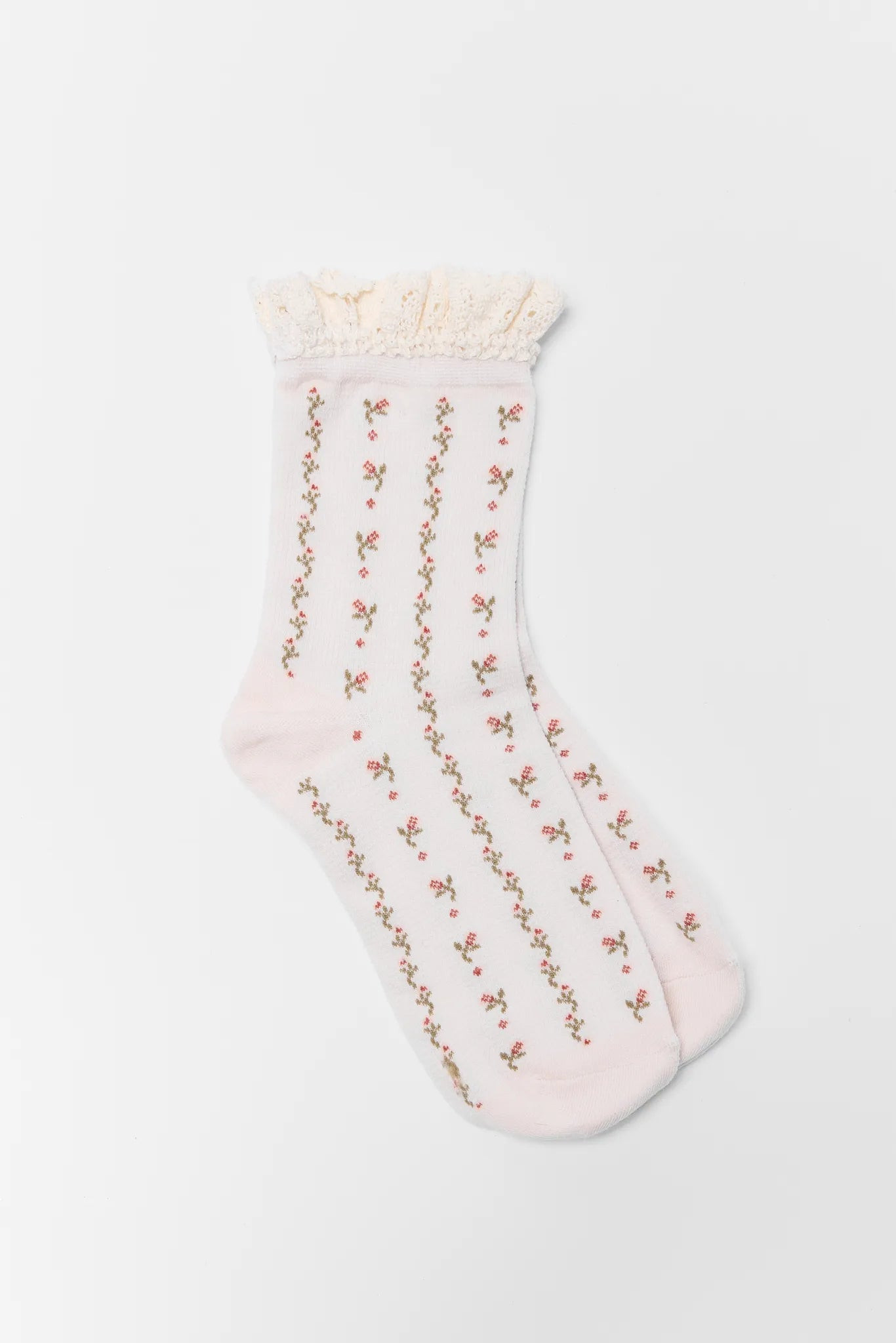 Sarah Cream Pointelle Socks | Avara