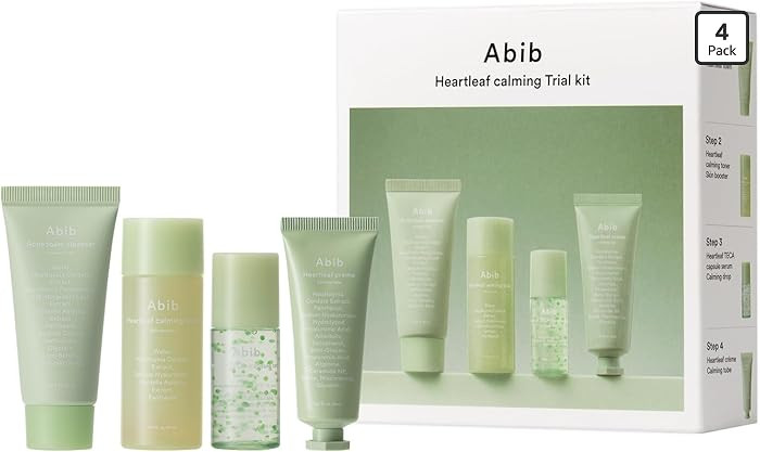 Abib Heartleaf Calming Trial Kit (Heartleaf foam 1.01 fl oz, Calming toner 1.01 fl oz, TECA capsu... | Amazon (US)