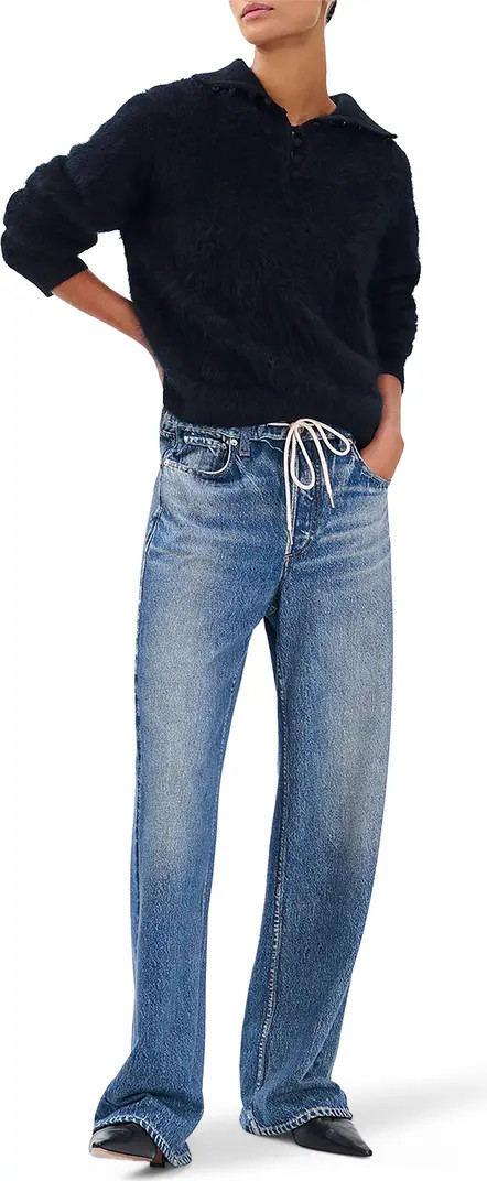 rag & bone Miramar Pull-On Wide Leg Cotton Terry Sweatpant Jeans | Nordstrom | Nordstrom