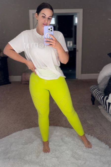 This color screams spring! Love that these do not have a front seam as well. Wearing a medium  

#LTKover40 #LTKSpringSale #LTKfitness