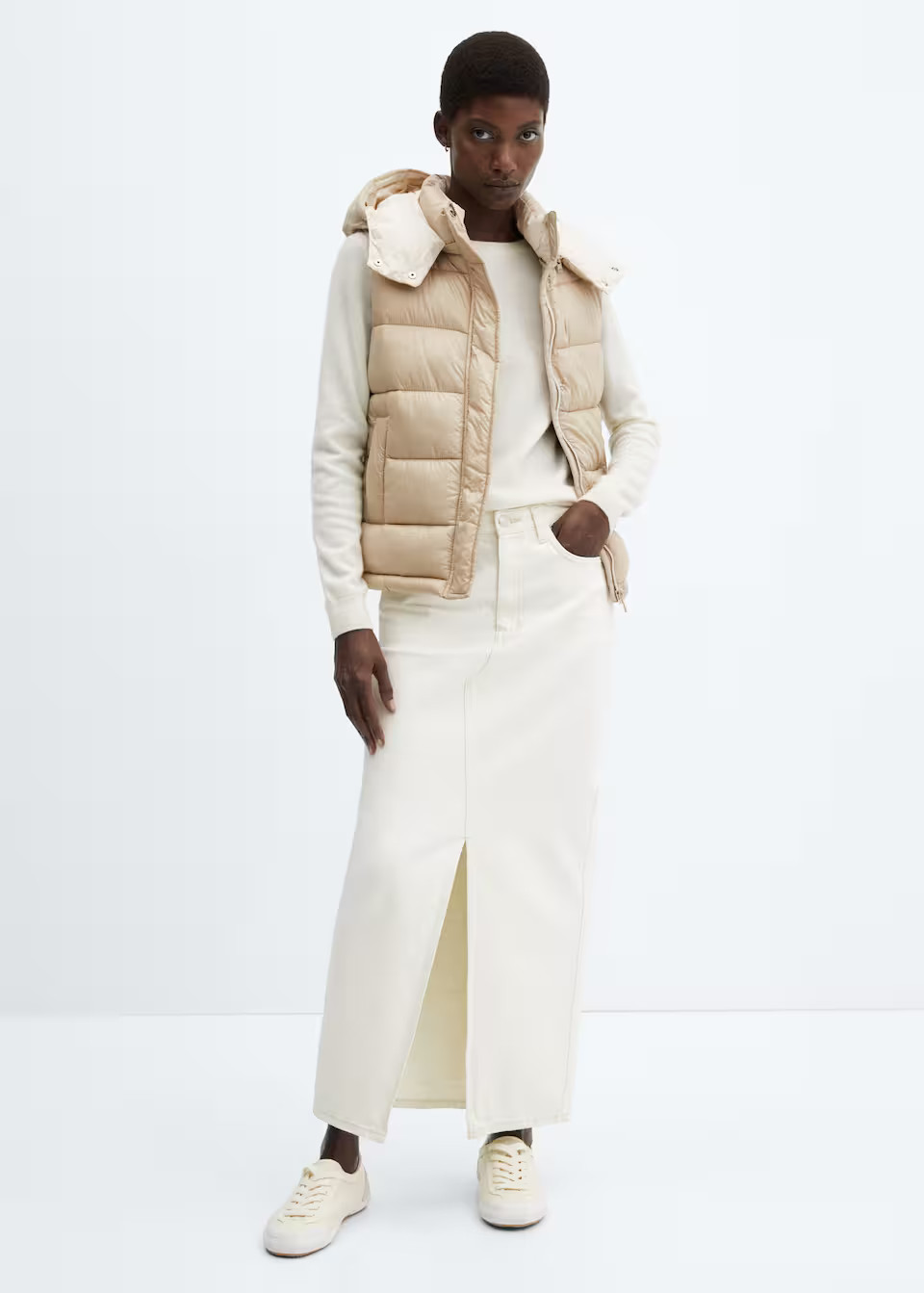 Quilted gilet with hood -  Women | Mango United Kingdom | MANGO (UK)