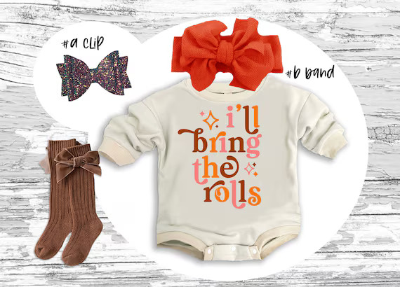 Thanksgiving Baby Outfit I'll Bring the Rolls Super Soft - Etsy | Etsy (US)
