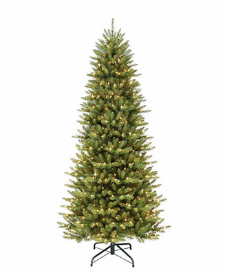 Puleo 6.5FT Pre-lit Slim Franklin Fir Artificial Christmas Tree - Macy's | Macy's