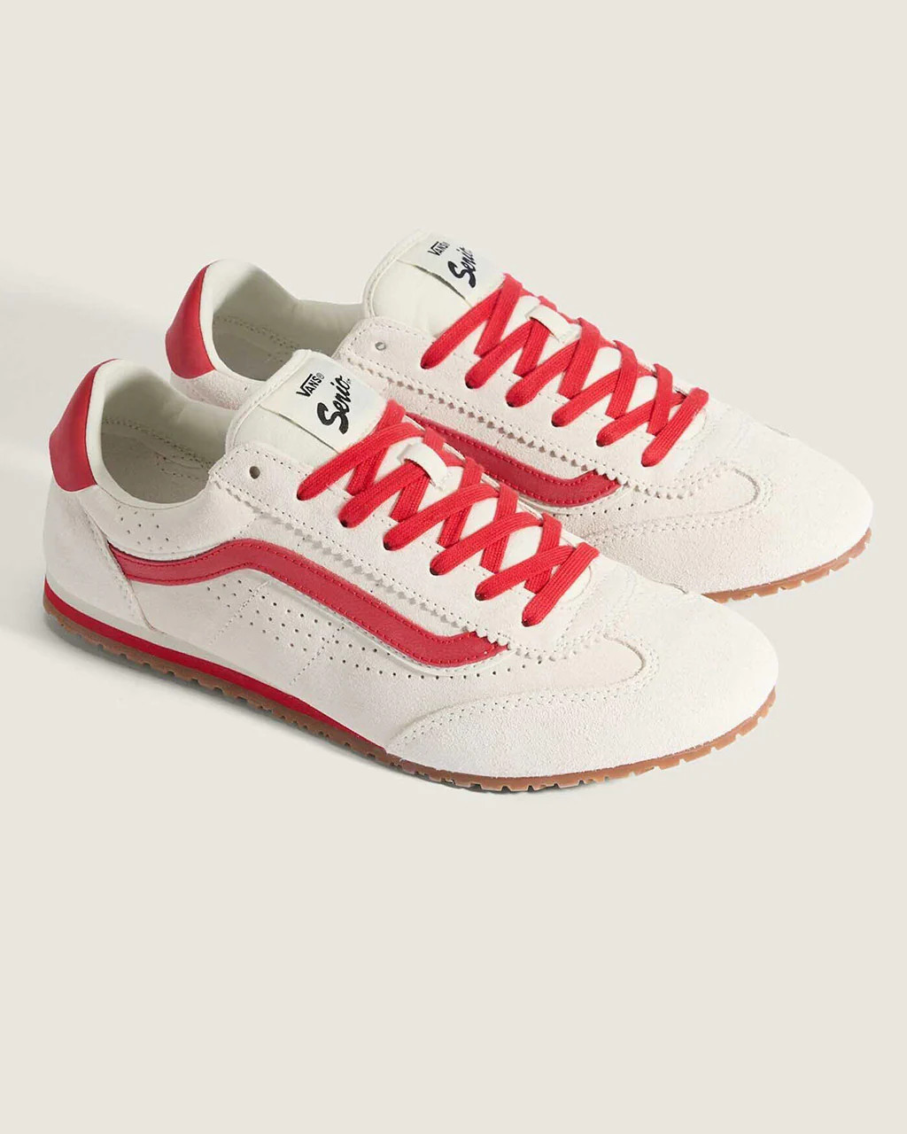Super Low Pro Sneaker - Marshmallow + Racing Red | ban.do