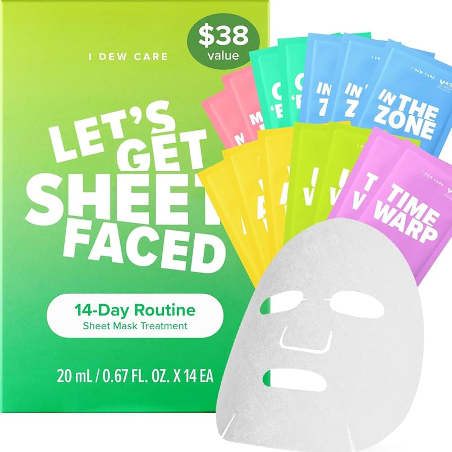 I DEW CARE Glass Skin Facial Sheet Mask Variety Pack - Let's Get Sheet Faced | 14 Days Facial Mas... | Amazon (US)