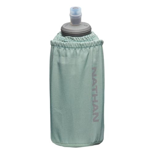Nathan Handheld Soft Flask 18oz - Exo-Draw Insulated Collapsible Bottle - Grip-Free Strap & Rigid ExoSpine for Comfort/Support - Breathable Mesh Strap - Ideal Running/Hiking, Pinnacle, Sage Green | Amazon (US)