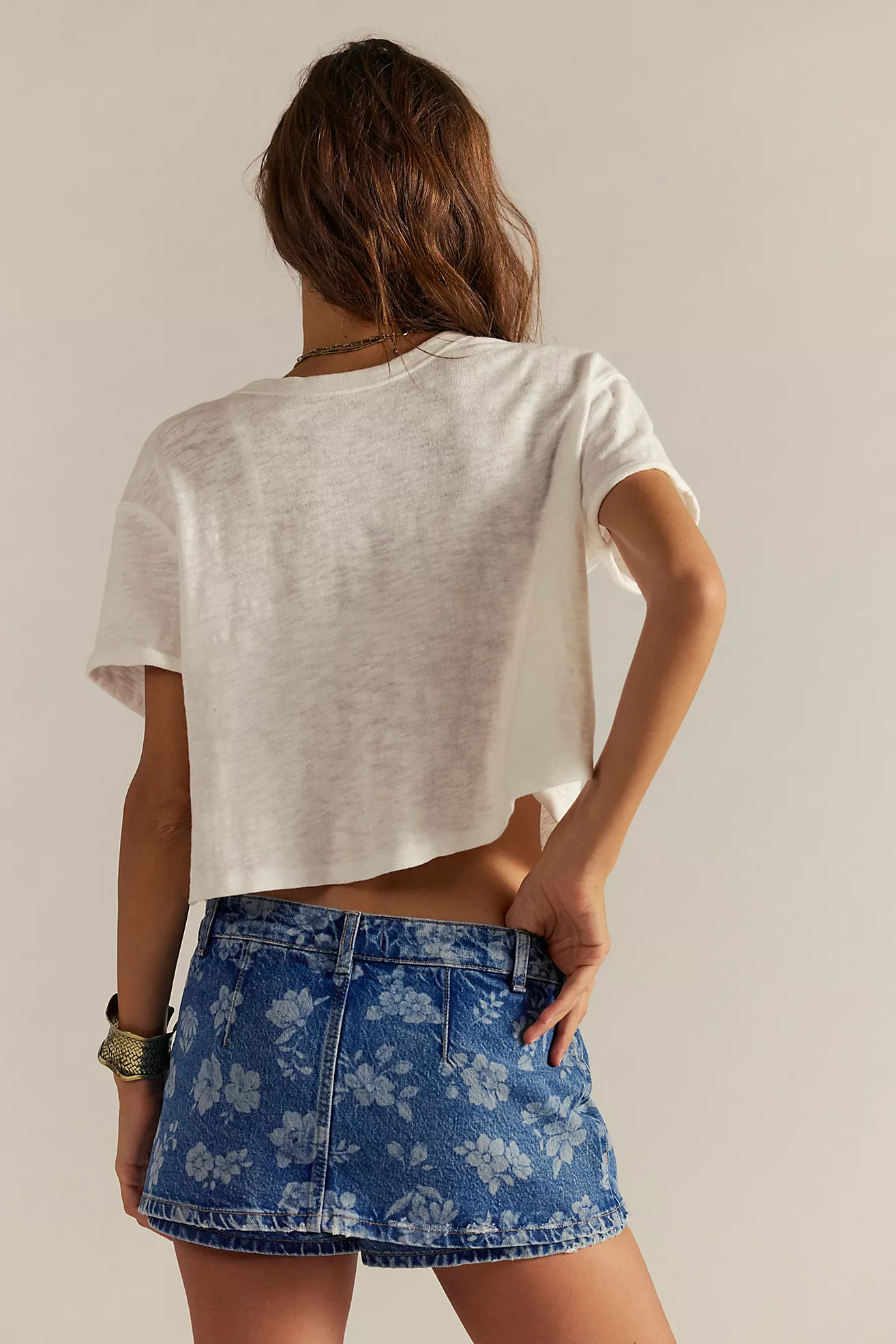 We The Free Gallivanting Printed Denim Skort | Free People (Global - UK&FR Excluded)