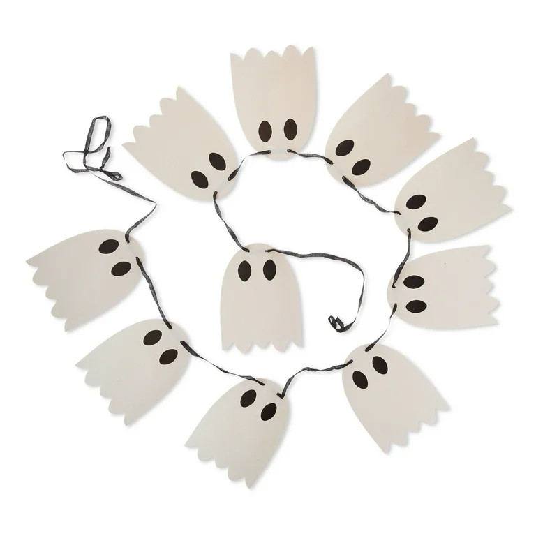 Glitter Ghost Banner, White, 6', Halloween by Way To Celebrate - Walmart.com | Walmart (US)