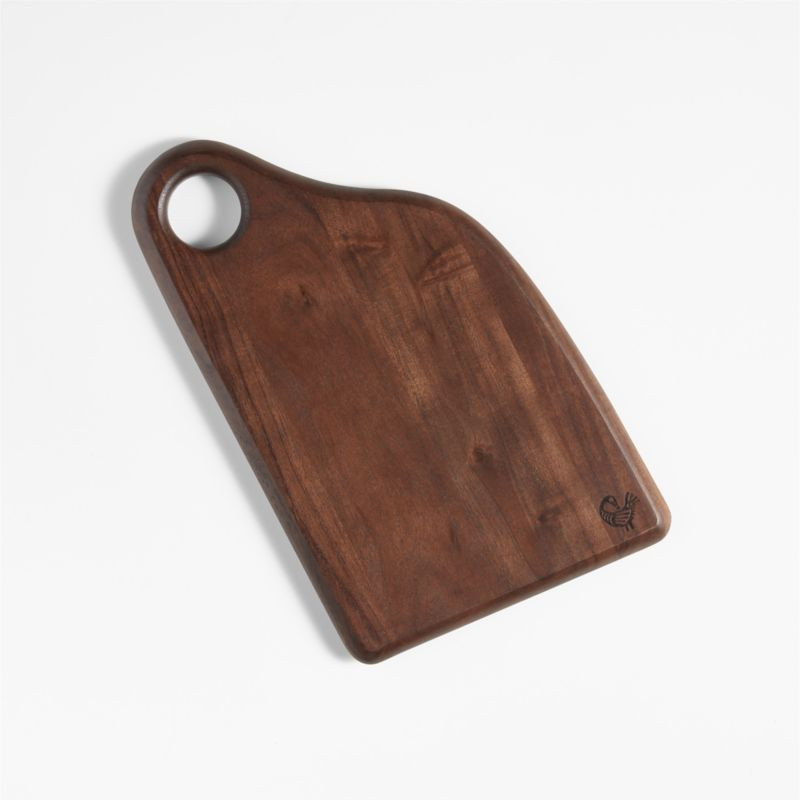 Twa Small Dark Acacia Wood Stackable Cutting Board by Eric Adjepong | Crate & Barrel | Crate & Barrel