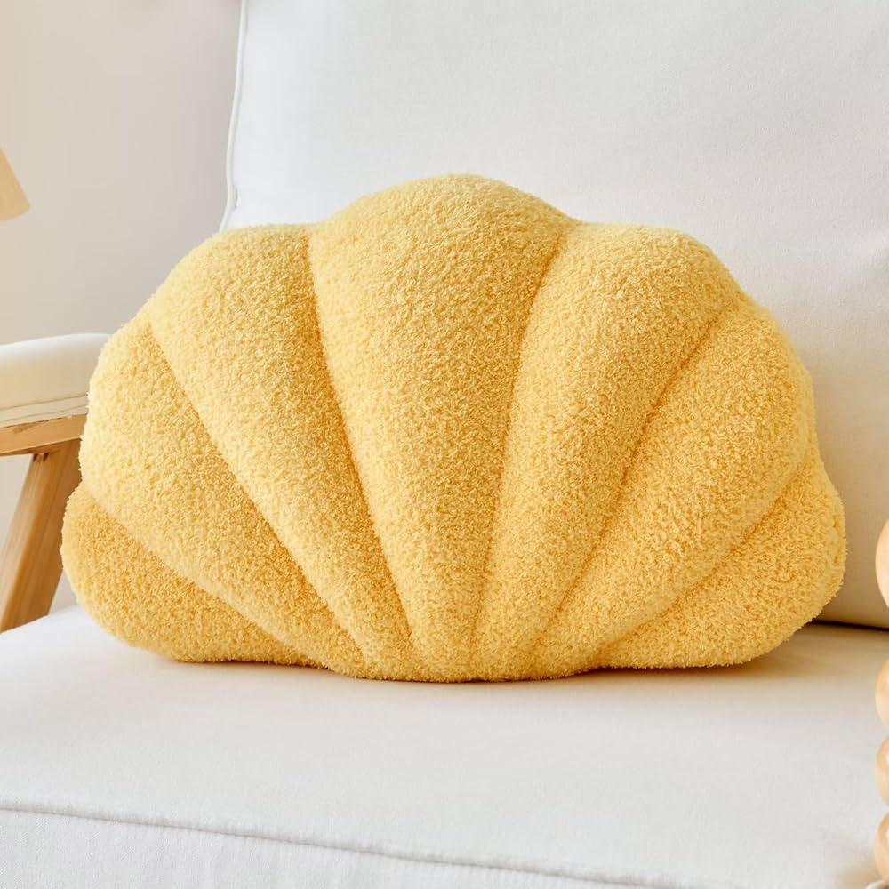 Seashell Throw Pillows, Shell Shaped Throw Pillows, Soft Home Decorative Pillow Plush Cushion for... | Amazon (US)