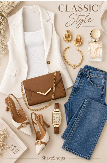 Proof that jeans can look effortlessly chic. 🤎✨

A crisp white blazer vest, wide-leg denim, and the prettiest neutral accessories make this such an easy way to elevate an everyday outfit. Add gold jewelry, a structured handbag, and pointed-toe heels for that polished, put-together look without trying too hard.

Perfect for brunch, date night, casual Fridays, or whenever you want to dress up your favorite jeans.

Shop the outfit and accessories here! 🛍️

#LTKStyle #ClassyCasual #OutfitInspo #ChicOutfits #WideLegJeans #MinimalistStyle #CapsuleWardrobe #EverydayStyle
 

 #LTKootd #LTKWorkwear