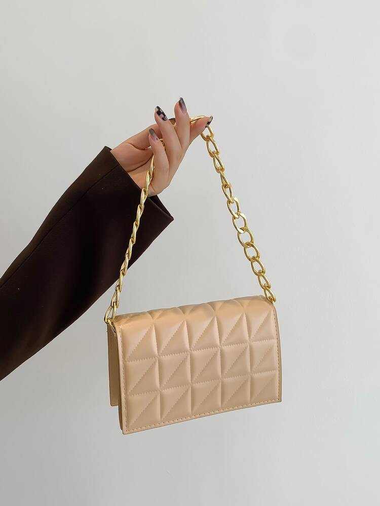 Mini Quilted Detail Flap Chain Square Bag | SHEIN