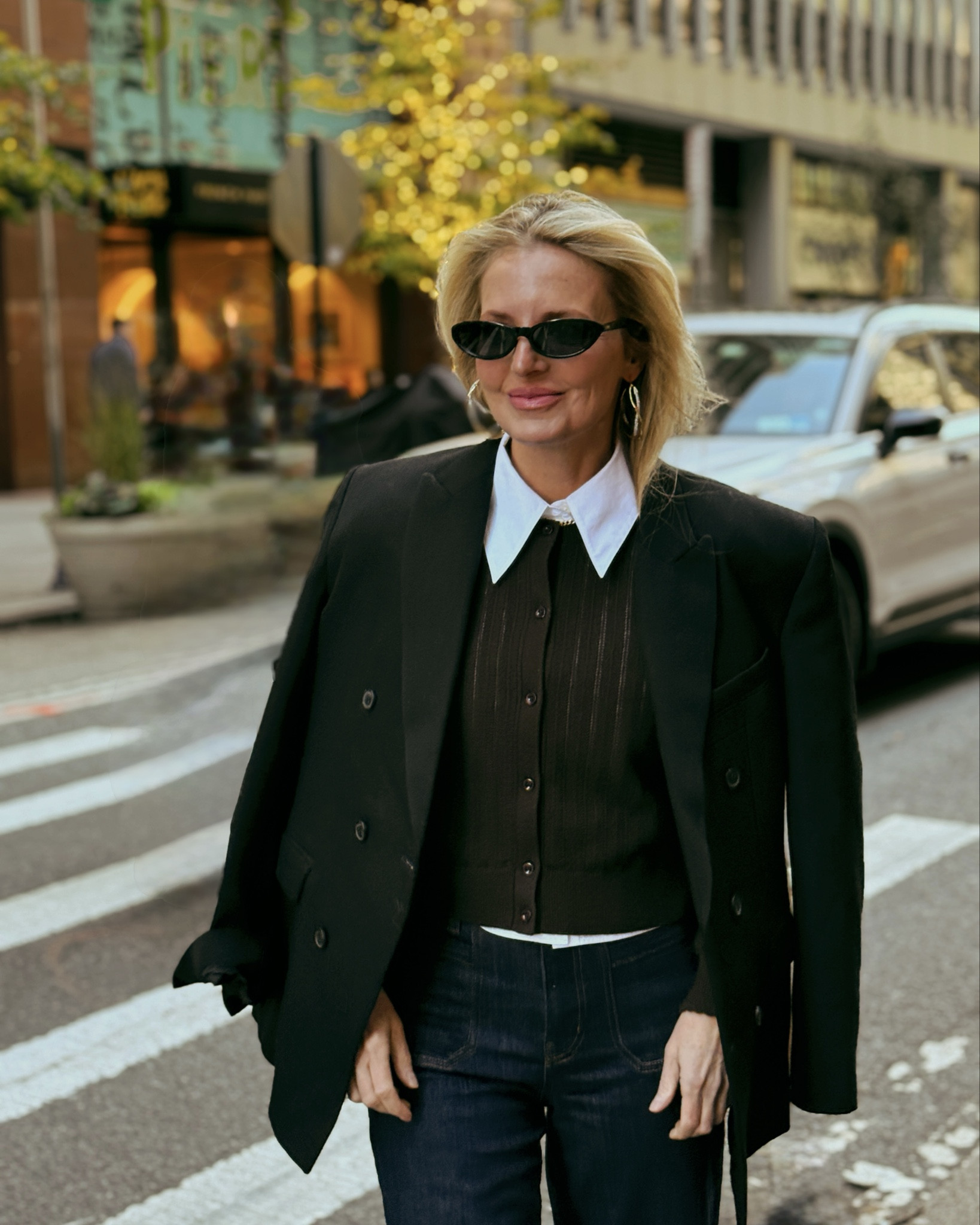 One of my favorite fall sweaters…it’s a gorgeous chocolate brown, lightweight and perfect to layer, that I love wearing with an oversized black blazer—proving that yes, you can mix black and browns! 🤎🖤

#LTKootd #LTKHoliday #LTKSeasonal