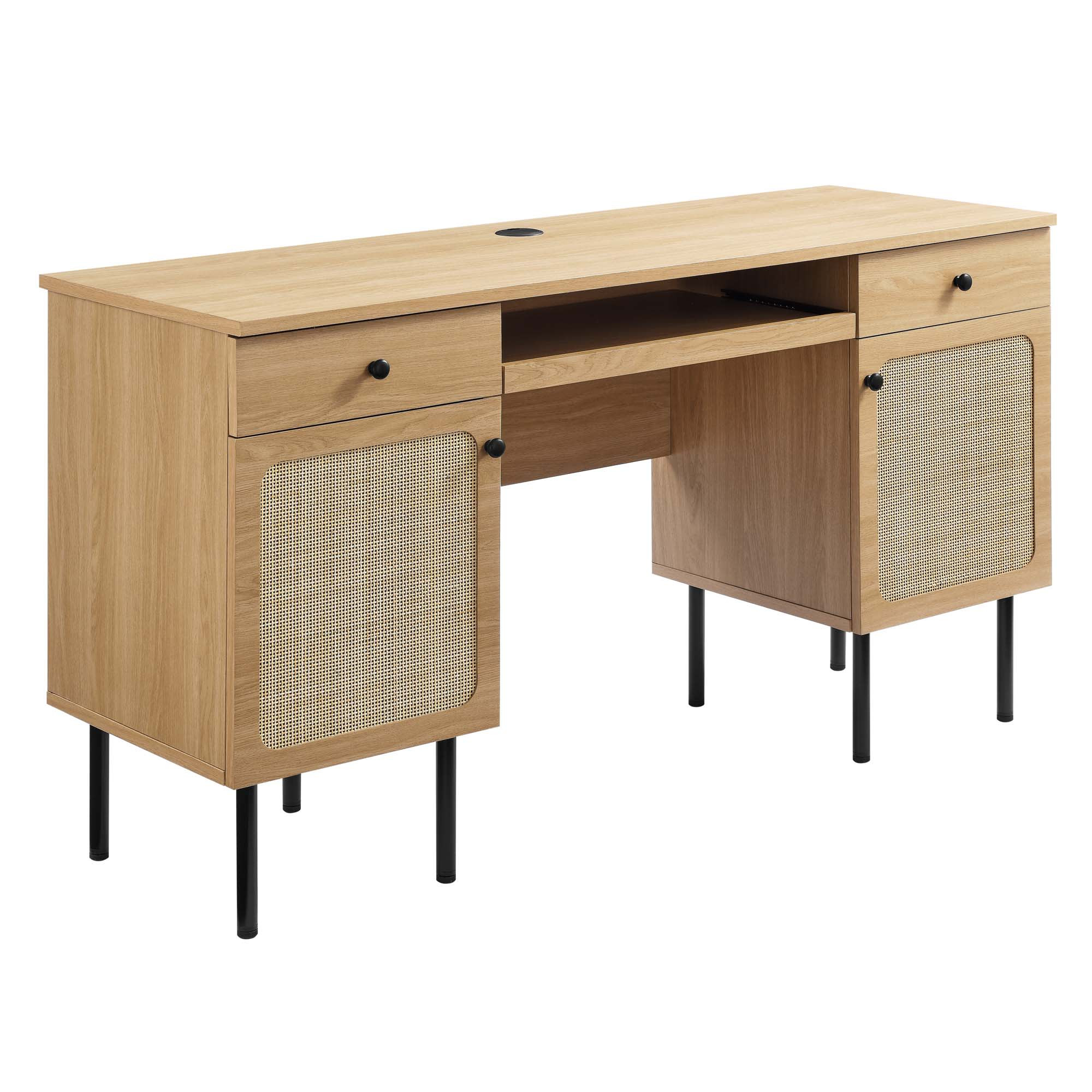 Modway Chaucer Office Desk in Oak one_size | EEI-6199-OAK | Lowe's