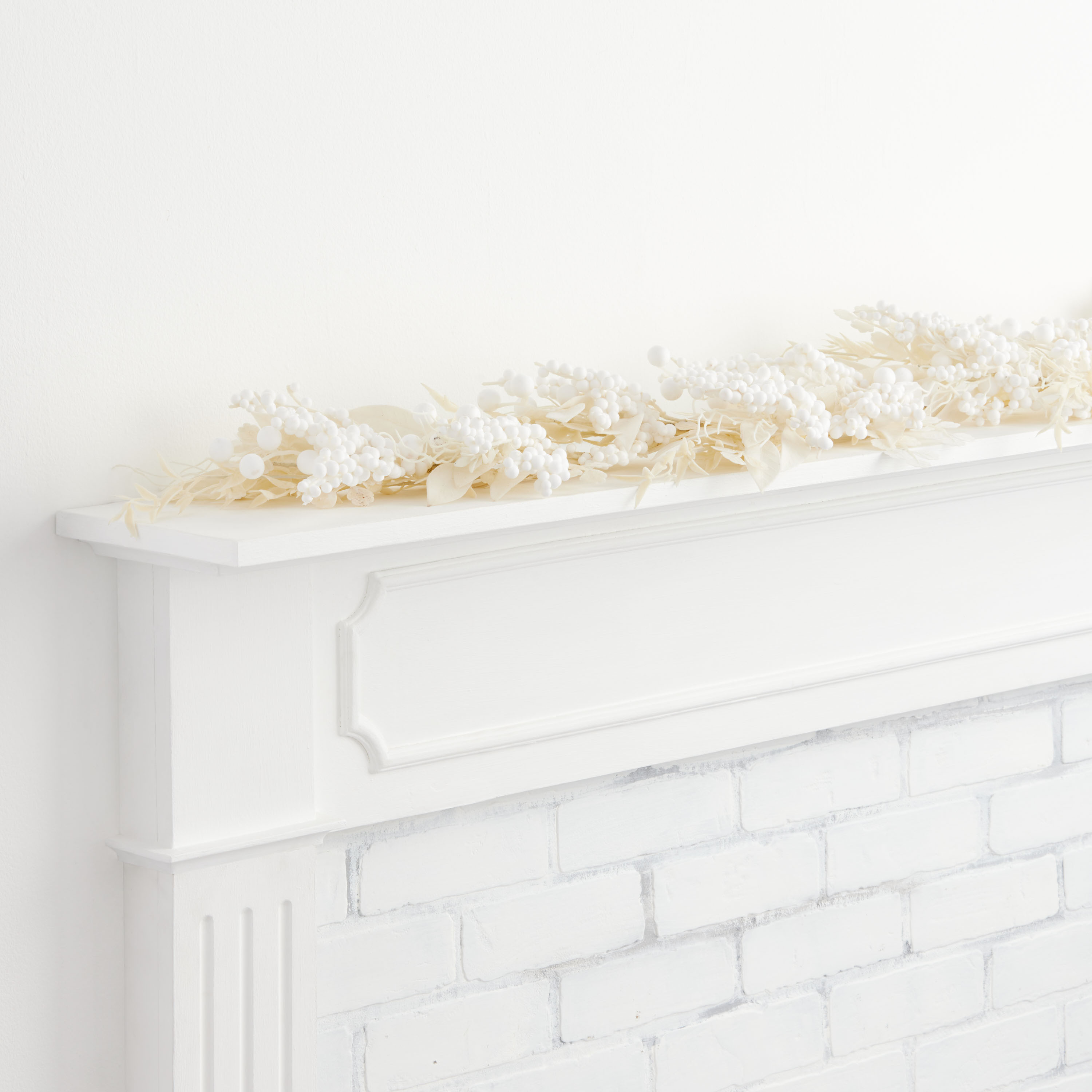 White Faux Berries and Greenery Garland | World Market