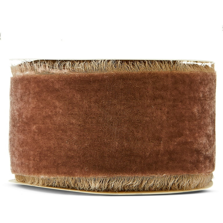 Brown Frayed Edge Christmas Ribbon, 12', by My Texas House | Walmart (US)