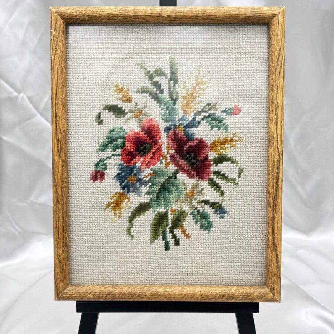 1970s–1990s Floral Needlepoint Pair – Framed Cottagecore Embroidery Art, Set of 2 - Etsy | Etsy (US)