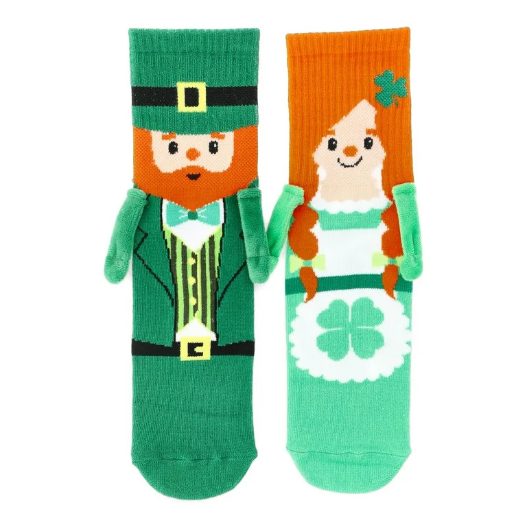 St. Patrick's Day Women's Mid Crew Socks with Magnetic Arms from Way To Celebrate | Walmart (US)