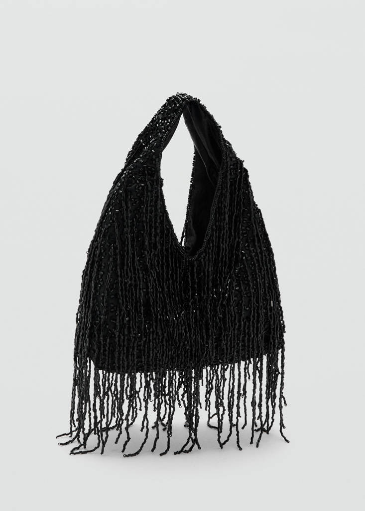 Fringed handbag black - Woman - One size - MANGO | Mango (US/MX/AU)