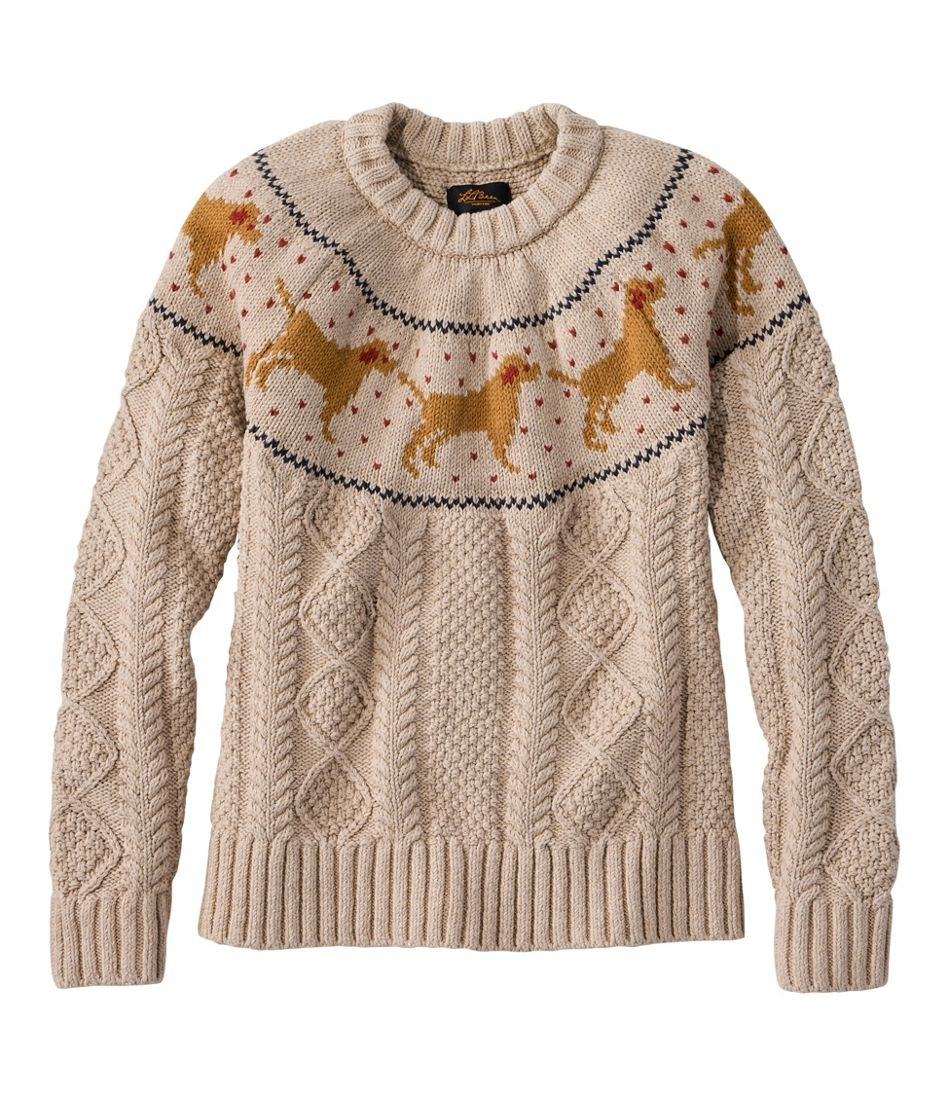Women's Signature Cotton Fisherman Sweater, Crewneck Novelty | L.L. Bean
