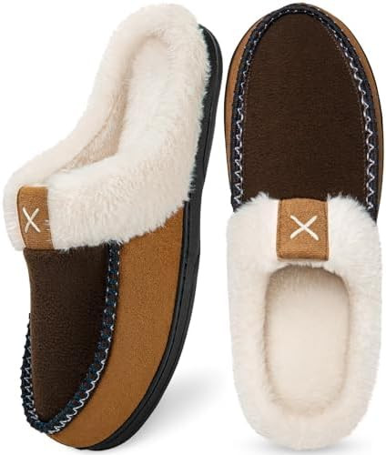 Homitem Mens Slippers Moccasins Memory Foam Fuzzy Slippers for Men Wool-Like Plush Fleece Lined H... | Amazon (US)