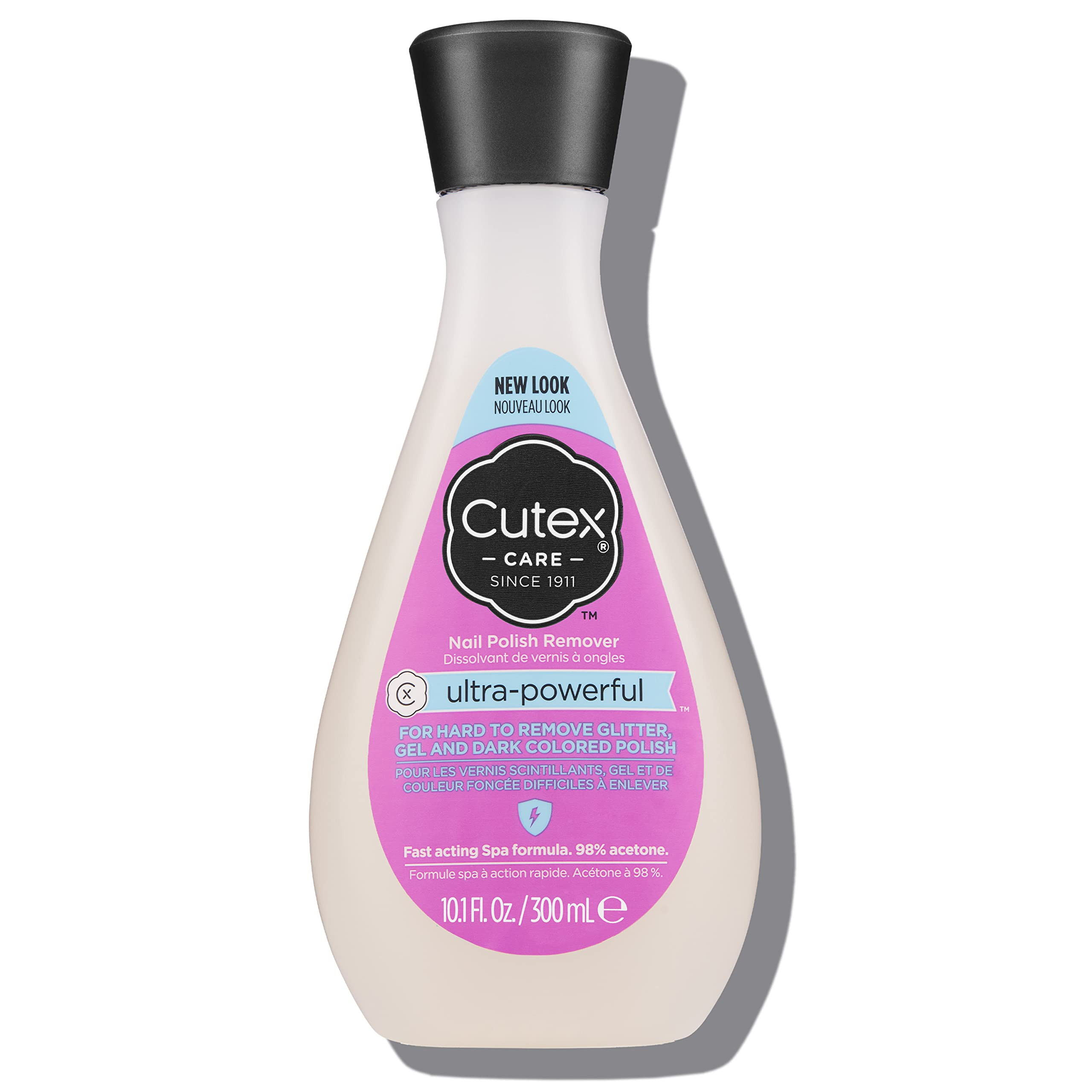 Cutex Gel Nail Polish Remover, Ultra-Powerful & Removes Glitter and Dark Colored Paints, Paraben Free, 10.1 Fl Oz | Amazon (US)